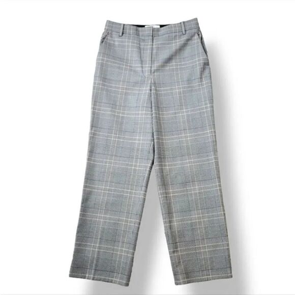 NEW Tibi Wool High Rise Crop Straight Leg Glencheck Plaid Suiting Pants Size 8 - Picture 2 of 11
